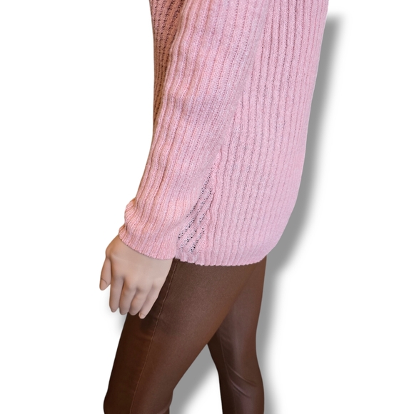 STREETWEAR SOCIETY Women's Mauve Ribbed V-neck Sweater - Picture 10 of 16